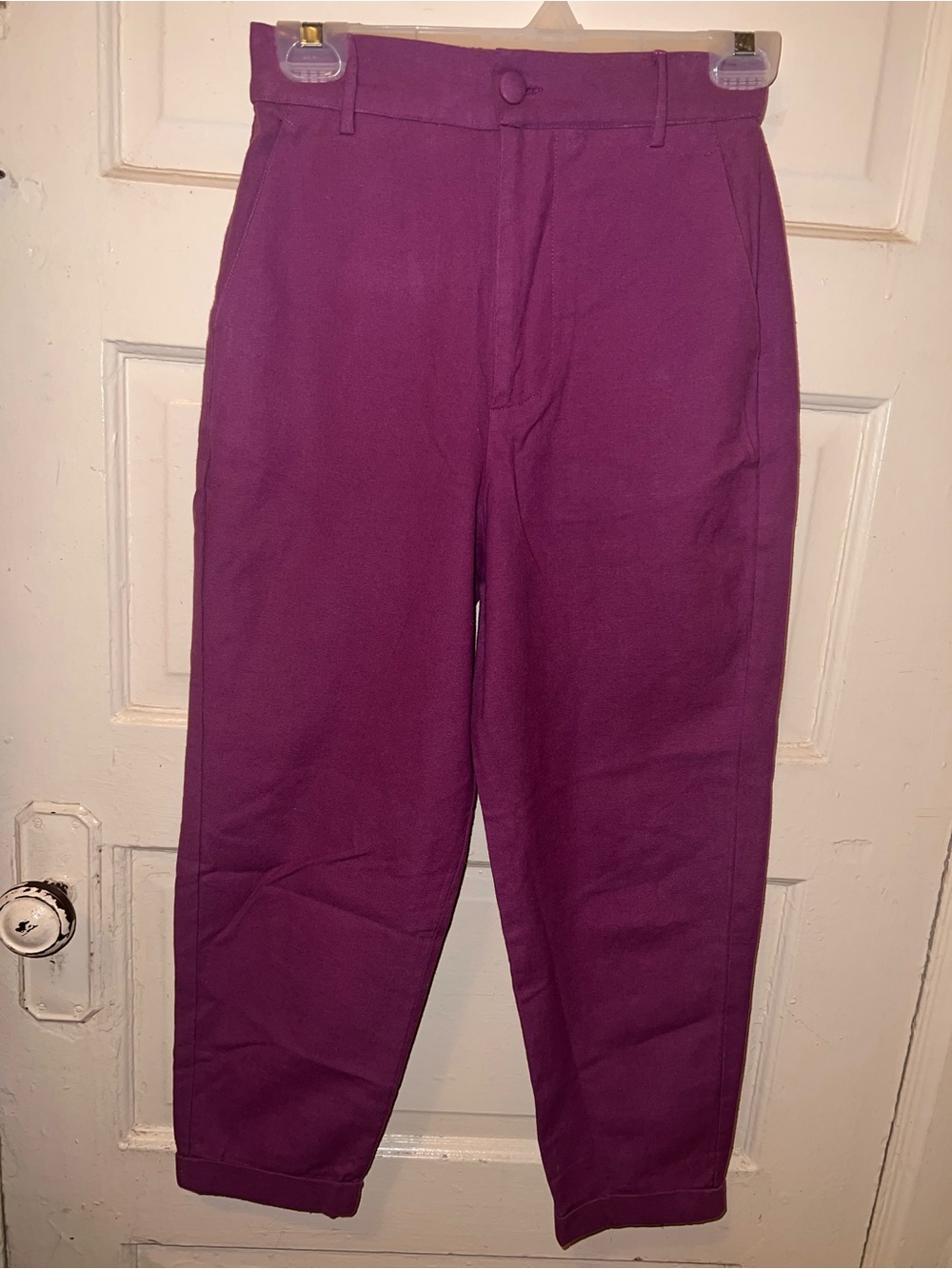 High-Rise Women's Trousers in Deep Plum